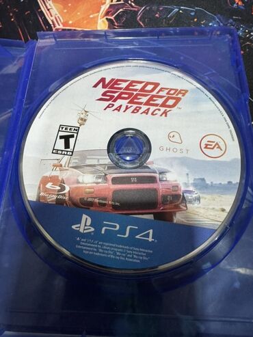 Oyun diskləri və kartricləri: PlayStation 4 üçün Need for Speed Payback oyunu diski. Bu yarış oyunu