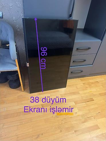 tv ekran temiri: 38 düymlük televizor (təxminən 96 sm hündürlük). - Qeyd: “Ekranı — 1