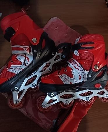 Uşaq üçün tənzimlənən inline konkis (roller skates) – qırmızı/ağ — 2