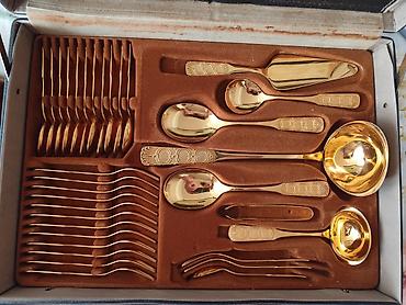 oro 24k inox 1810: AMC Besteck “Gold 70 TLG Noblesse” – set escajga sa pozlatom 23/24 — 1