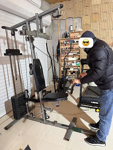 İdman və istirahət: Çoxfunksiyalı gym trenajoru – kabel sistemli, oturacaqlı və ağırlıq — 3