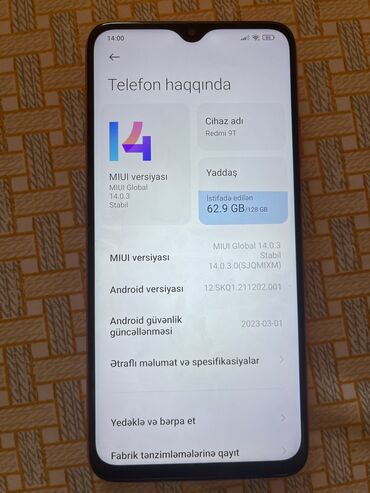 telefon 60 azn: Redmi 9T, 128 GB, rəng - Narıncı, Sensor, Barmaq izi, İki sim kartlı