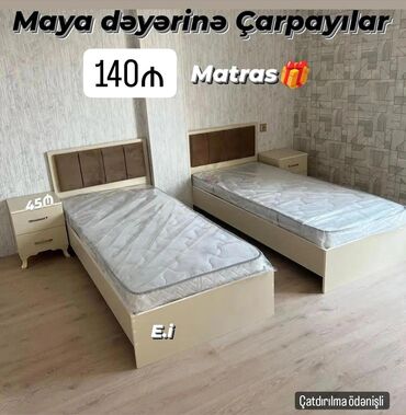 Çarpayılar: Yeni, Təknəfərlik çarpayı, Bazasız, Matras ilə, Siyirməsiz — 4