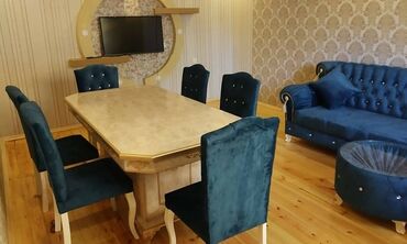 salon stullari: Qonaq otağı üçün, Yeni, Açılmayan, Dördbucaq masa, 6 stul, Azərbaycan