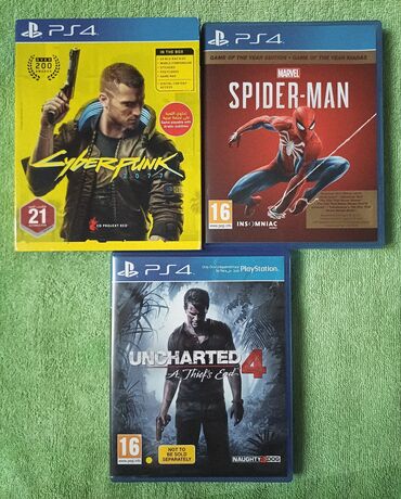 Oyun diskləri və kartricləri: PS4 oyun diskləri/игровые диски Cyberpunk - 50 AZN Uncharted 4 - 30