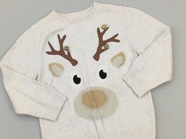 beżowa koszulka: Sweater, H&M, 5-6 years, 110-116 cm, condition - Good