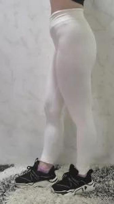 Helanke, biciklistički šortsevi: Ženske rebraste helanke – belo - Model sa V/“crossover” pojasom — 16