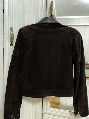 куртка коженная: Кожаная куртка, Замша, Приталенная модель, Укороченная модель, S (EU 36)