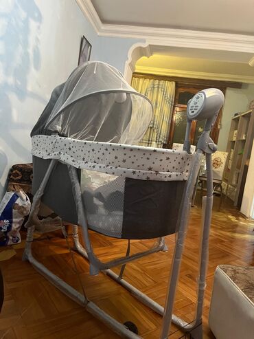 Nənnilər: Elektrikli beşik/ayaqlı körpə beşiyi - Sallaq konstruksiyalı möhkəm — 8