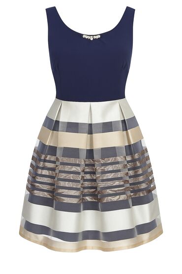 нижнее белье баку: Платье с атласной юбкой Элегантное платье с тёмно-синим верхом и