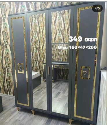 Dolablar: Yeni, Açılan, 4 qapılı Düz dolab, Qarderob, paltar dolabı, Azərbaycan — 29