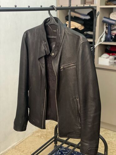 кожаный куртки мужские: Куртка L (EU 40), цвет - Черный