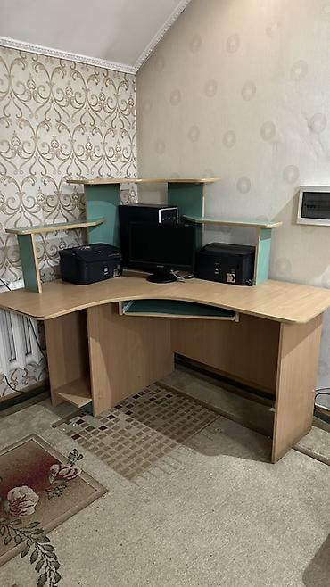 офисный набор: Комплект офисной мебели, Б/у, Шкаф, Тумба, Полка, Дерево, Самовывоз, Платная доставка, цвет - Коричневый — 3