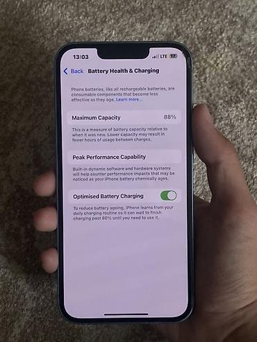 Apple iPhone: IPhone 14, Б/у, 128 ГБ, Синий, Кабель, 88 % — 11