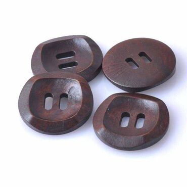 Браслеты: Кофейно -коричневые деревянные пуговицы, диаметр 3 см - 4 шт