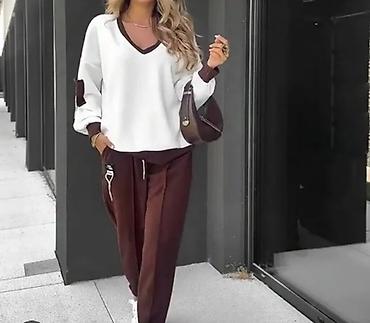 pull bear: Продаю Новый! Женский повседневный комплект из двух предметов: свитшот — 1