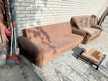 divan kireslo: Klassik üslubda mebel dəsti - 3 ədəd iri, yumşaq kreslo: yüksək bel — 5