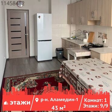 Продажа домов: 1 комната, 43 м², 105 серия, 9 этаж, Косметический ремонт