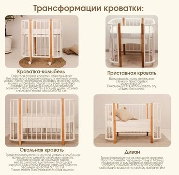 модуль на кроватку: Трансформируемая детская кроватка 4-в-1 + бортики2 матраса