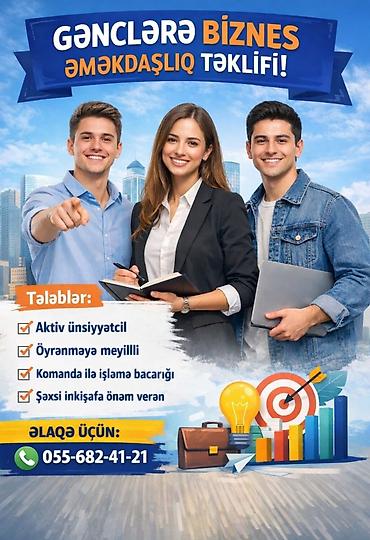 Gənclərə biznes əməkdaşlıq təklifi! Xidmətin təsviri: - Gənclər üçün