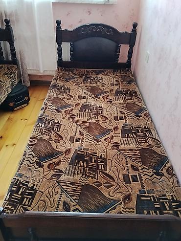 matras taxt: Taxta tək nəfərlik çarpayılar (2 ədəd) - Material: kütləvi taxta — 1