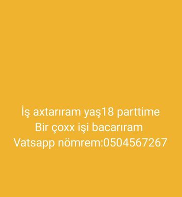 Taksi, logistika, çatdırılma: Xidmət: Part-time iş axtarışı - Yaş: 18 - İş rejimi: Part-time -