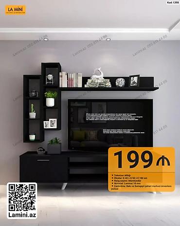 tv mini: TV stendi və dekorativ divar modulu - Model: La Mini (Kod: 1398) - — 1