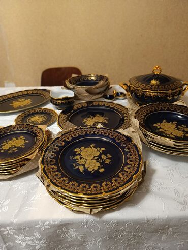 Nahar dəstləri və servizlər: Nahar dəsti, rəng - Göy, Farfor — 2