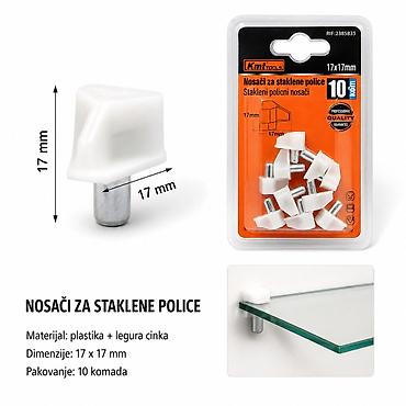 KMT Beli nosač za staklo 2385835 Praktičan nosač za staklene police –