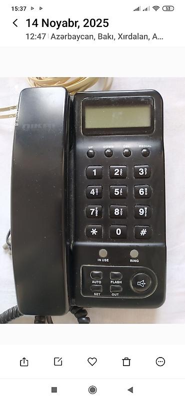 40 azn telefonlar: Nikay markalı ev telefonu - Rəng: qara, masaüstü naqilli model - LCD — 1