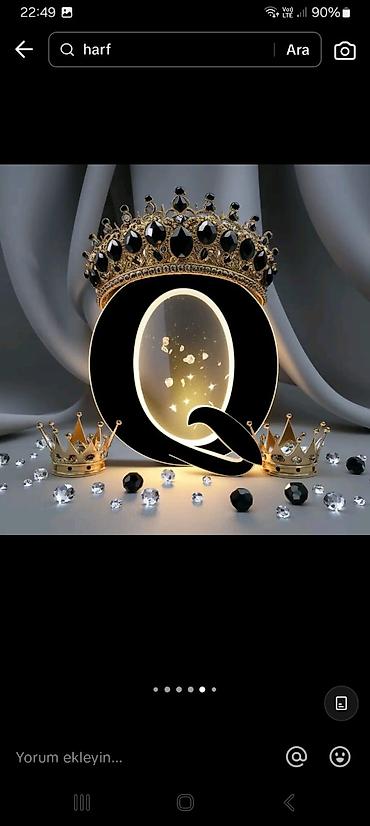 kamin dekor: Dekorativ işıqlı hərf – “Q” - Material: akril/plexi tipli parlaq qara — 1