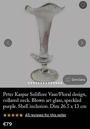 Ostali antikviteti: Vaza soliflore, rucni rad Peter Kasper Nemacka 1970,80te.,godine — 3