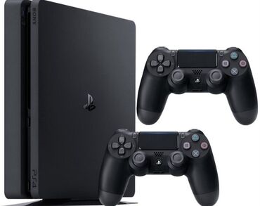 PS4 (Sony Playstation 4): PlayStation 4 Slim oyun konsolu, iki ədəd DualShock 4 nəzarətçi ilə