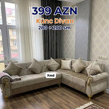 islenmis kunc divan: Künc divan – 280 × 200 sm - Qiymət: 399 AZN (şəkildə göstərilib) - — 1