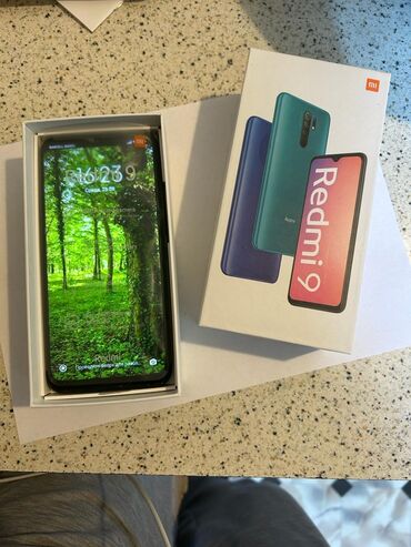 3 sim kartlı telefon: Xiaomi Redmi 9, rəng - Göy, 
 Sensor, Barmaq izi, İki sim kartlı