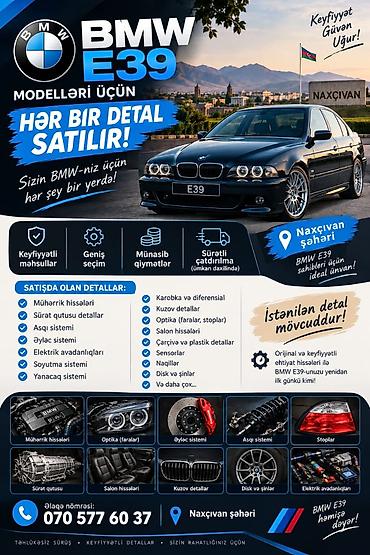 🚗 BMW E39 Hissələri Satılır! BMW E39 üçün demək olar ki, bütün