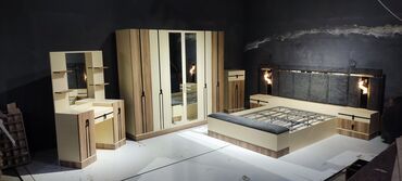 шкаф из дсп: 2 односпальные кровати, Шкаф, Трюмо, 2 тумбы, Азербайджан, Новый