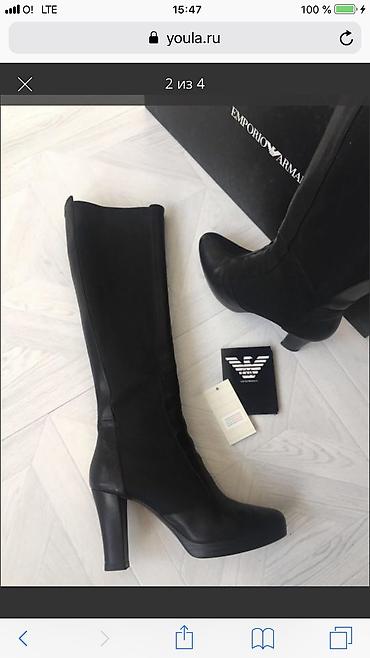 armani обувь: Сапоги, 36, Emporio Armani, Б/у, цвет - Черный, Самовывоз, Платная доставка — 3