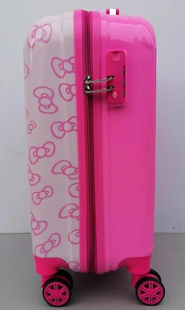 Rančevi, torbe i koferi: Pink kofer za decu sa motivom Hello Kitty, idealan za putovanja. Kofer — 7