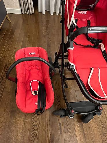 Другое: KANZ uşaq arabası + daşıma oturacağı (travel system) - Rəng: qırmızı — 3
