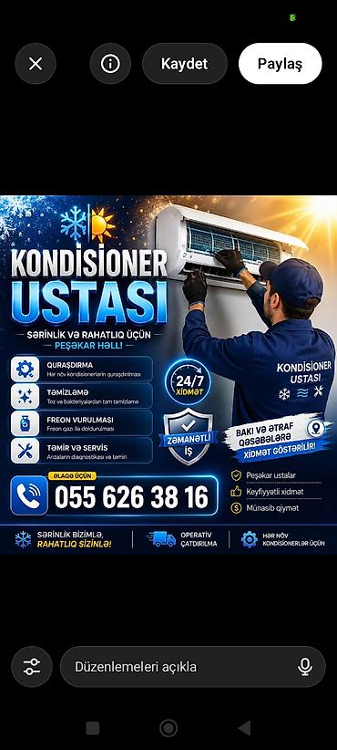 gəncə kondisioner ustası: Kondisioner ustası xidməti Peşəkar həll: sərinlik və rahatlıq üçün — 1