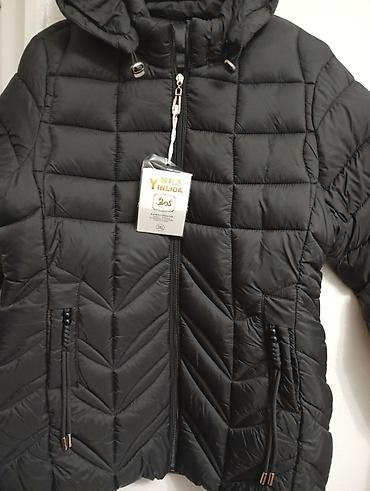термо куртка: Женская утеплённая куртка с капюшоном YINLIDA - Цвет: чёрный - Размер — 2