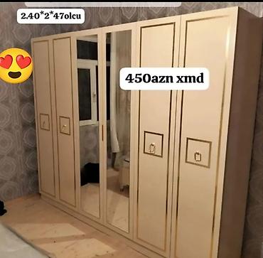 dekorativ ağacların satışı: Yeni, 6 qapı, Güzgülü, Bej, Açılan, Düz dolab — 1