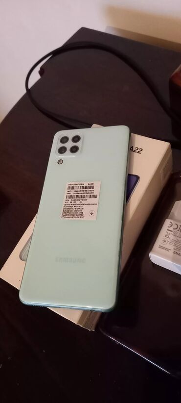 samsung galaxy note 8: Samsung Galaxy A22, 64 ГБ, цвет - Белый, Сенсорный, Отпечаток пальца, Две SIM карты