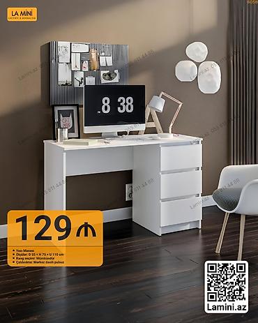 Ev və bağ: Düz masa, Stulsuz, Polkasız, Siyirməli, Sadə laminat — 1