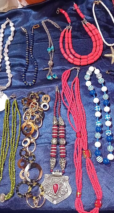 Ogrlice: Ručno rađene ogrlice – razni modeli - Set od zlatno‑braon perli — 10