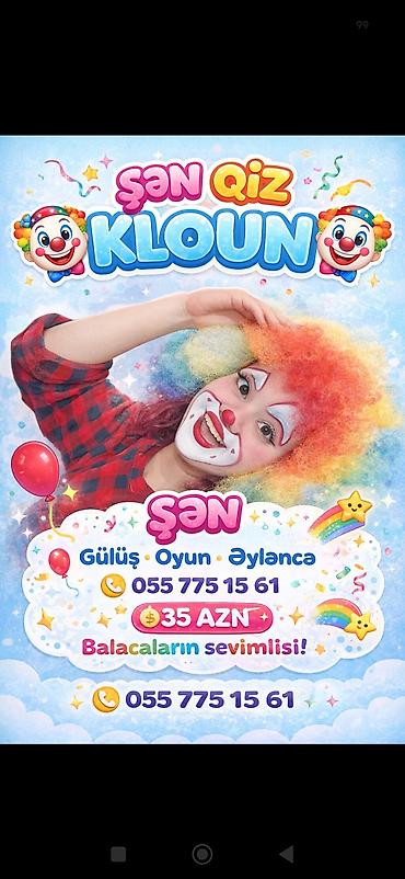 Şən Qız Kloun xidməti - Uşaqlar üçün gülüş, oyun və əyləncə proqramı