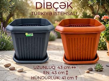 Bitkilər üçün dibçəklər: Dibcek – Türkiyə istehsalı keyfiyyətli gül qabı Ev, balkon, bağ və — 1