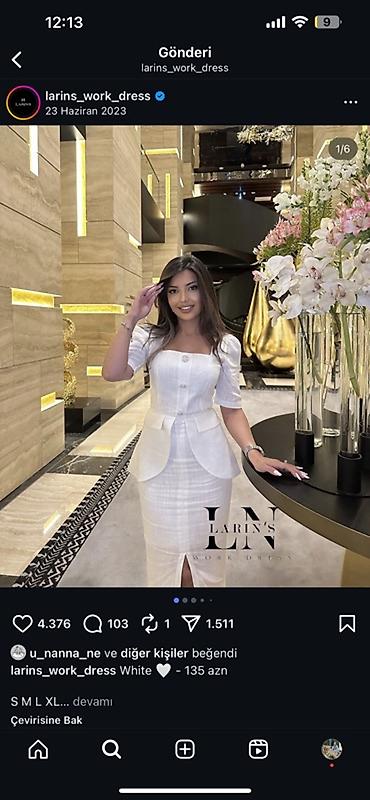 – Larin’s Work Dressden alinib - Rəng: White - Ölçülər: S,M, L e