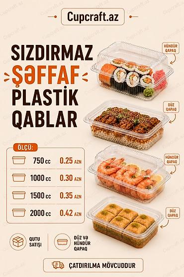 Qab-qacaq və mətbəx ləvazimatları: Qablaşdırma məhsulları 1) Qapaqlı Kraft Box - Material: kraft karton — 3